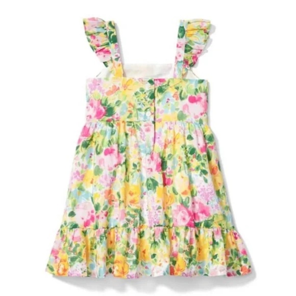 Janie and Jack White Floral Ruffle Dress 12-18M - Picture 2 of 5